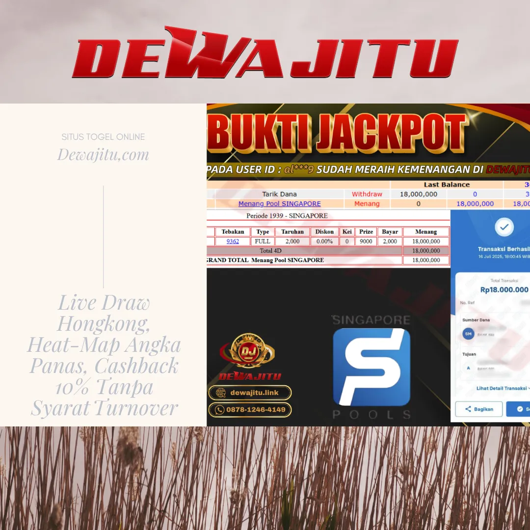 DEWAJITU 🦀 Live Draw Hongkong, Heat‑Map Angka Panas, Cashback 10% Tanpa Syarat Turnover